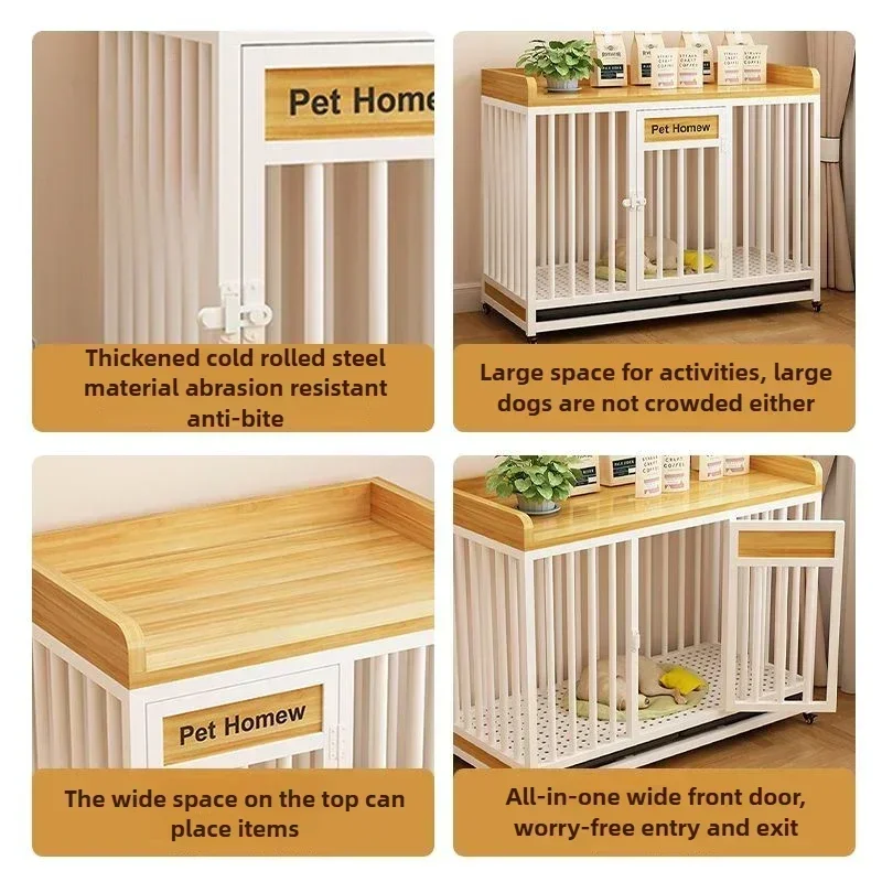 Dog Cage Large Medium Small Dog Indoor Square Tube Base Dog House Pet Household Square Tube Fence Fence Kennel Villa Pet Fence