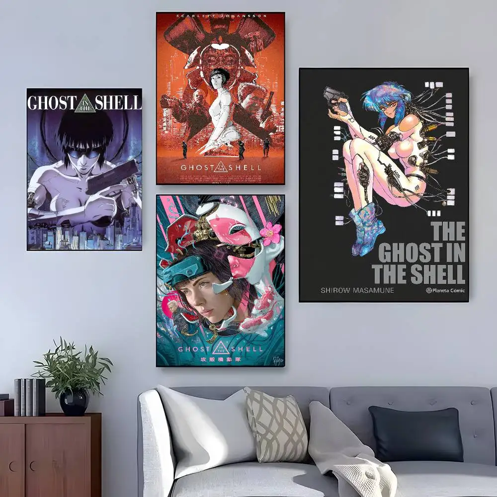 اليابان أنيمي شبح في قذيفة أنيمي المشارك HD الفن لزجة جدار مقاوم للماء غرفة المعيشة المنزلي غرفة نوم بار الديكور الجمالي