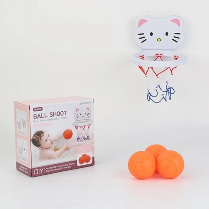 Baby Bath Basketball Hoop Set Suction Cup Backboard with 3 Balls Toddler Water Play Toy for Bathtub Fun Mini Cute Shower Gifts