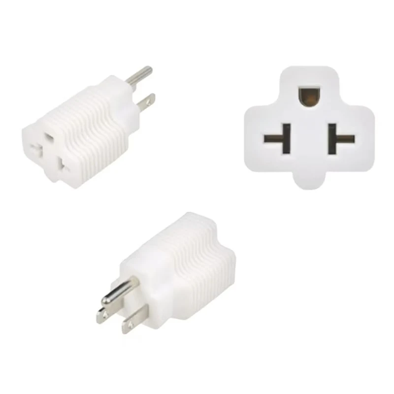 4-in-1 15 Amp Household AC Plug to 20 Amp T Blade Adapter,5-15P to 5-20R/ 6-15R/5-15R/ 6-20R, 15A 125V to 20A 250V Adapter,