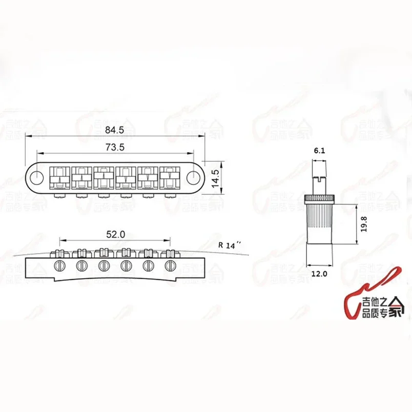 High Quality G.F Tune-O-Matic Electric Guitar Bridge Accessories - Made In Korea