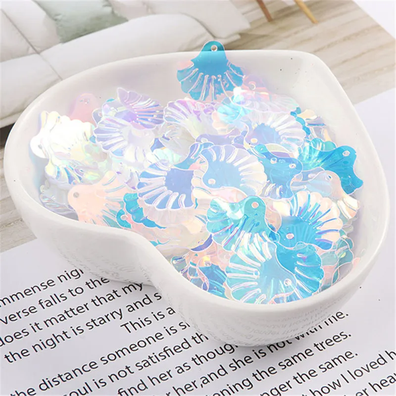 15mm Scallop Shell Sequins Craft Fan Shell Shape Glitters Paillettes Sewing DIY Glitter Wedding Decro Lentejuelas Accessories