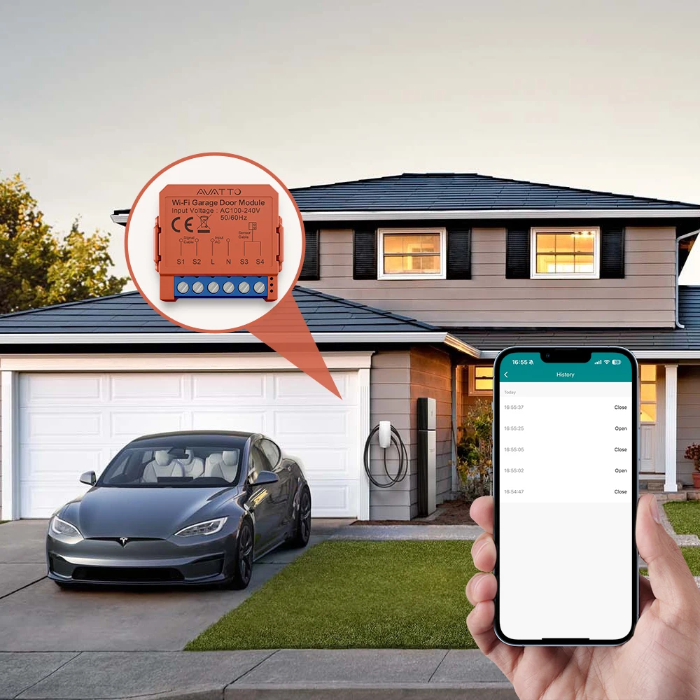 AVATTO WLAN-Garagentoröffner, Smart App Fernbedienung, Sprachsteuerung, Tor- und Türschaltermodul, kompatibel mit Tuya, Alexa, Google Home, Alice – Detail 6
