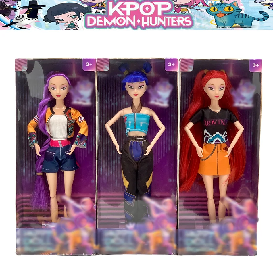 

30 см Kpop охотники на демонов, охотница на ведьму, группа с высоким внешним видом, клейкая кукла, декоративная кукла в форме сердца девушки, праздничные подарки