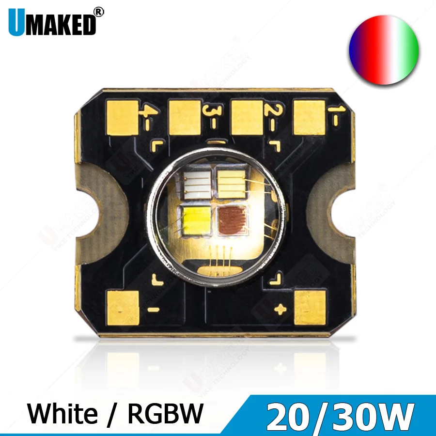 20W 30W RGBW High Power Stage Light Bead Specialty Cold White Chip8000K For DIY Stage Architecture Luminously Bulb Projector