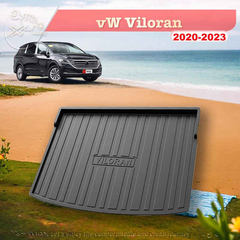 For vW Viloran 2020-2023 Custom Fit Car Trunk Mat All Season Black Cargo Mat 3D Shaped Laser Measured Trunk Liners