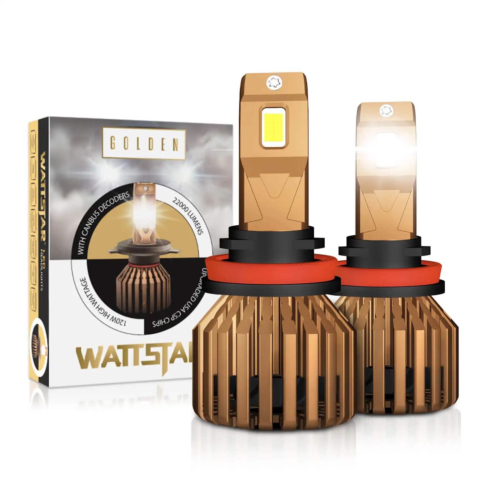 Wattstar 120W Car Light Bulb H11 H7 Led 9006 Canbus Auto Accessories 360 12V H15 Luces Focos Kit 9005 H4 Led Headlights 50000Lm