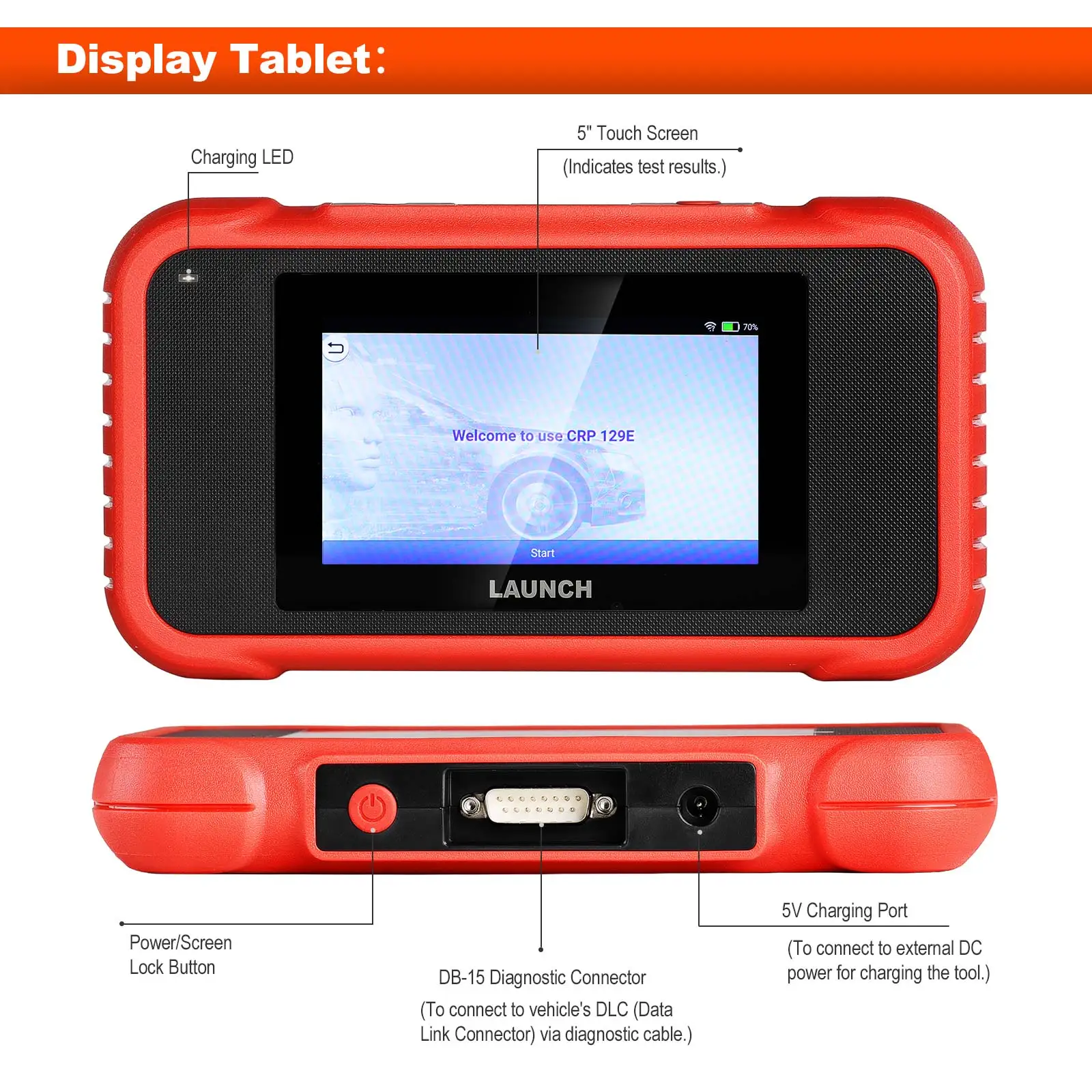 Launch X431 CRP129E for OBD2 Code Reader ENG ABS SRS AT Diagnosis and Oil/Brake/SAS/TMPS/ETS Reset