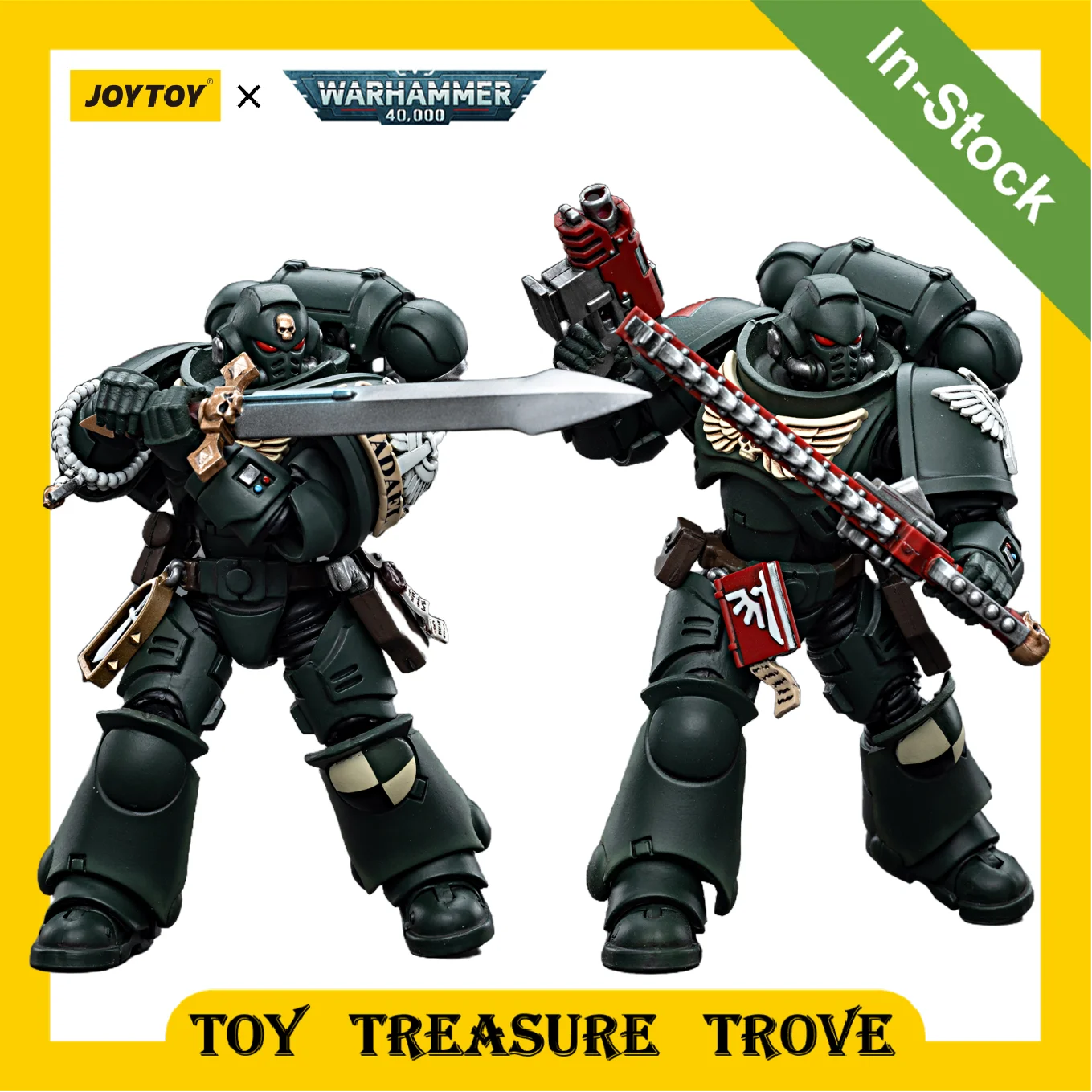 [En stock] JOYTOY Warhammer 40k figurine Dark Angels Intercessors frère Nadael Asharr Anime modèle militaire jouet cadeau