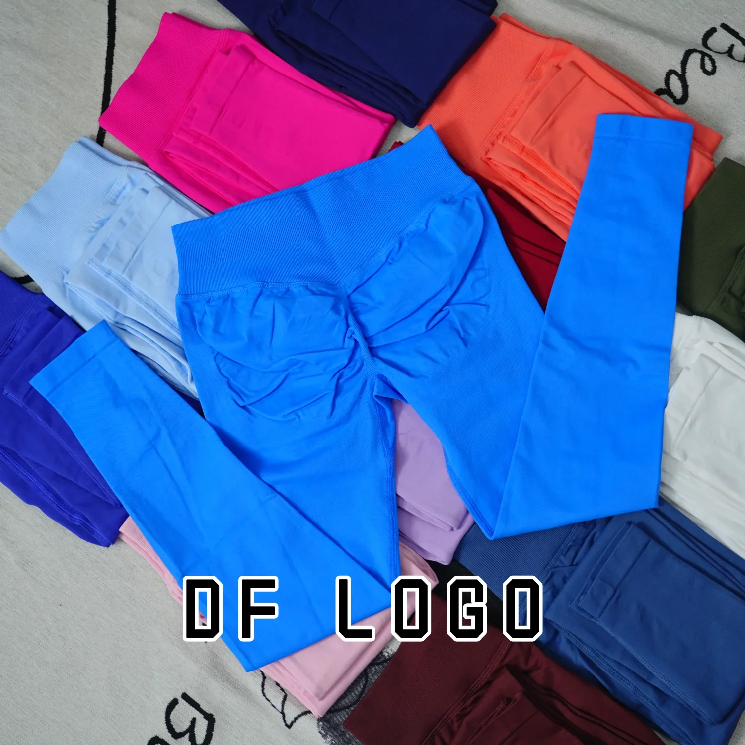 DF Yoga Impact Leggings Women Curl Up Seamless Pants High Quality Leggings Low Ribbed Fitness Pants High Stretch Fitness Tights