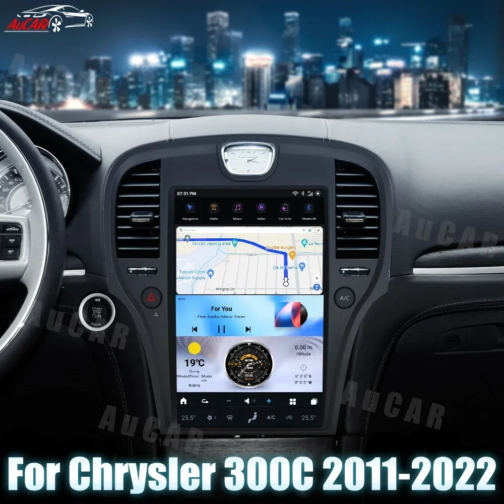 

AuCar New Arrival 14.5 Inch T-Style Car Stereo Android 13.0 Head Unit Car DVD Player Car Radio For Chrysler 300C 2011-2022