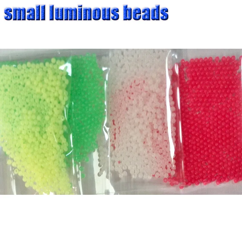 2025new fishing beads luminous deads golw in the dard hare or soft 4color round beads 1000pcs/lot