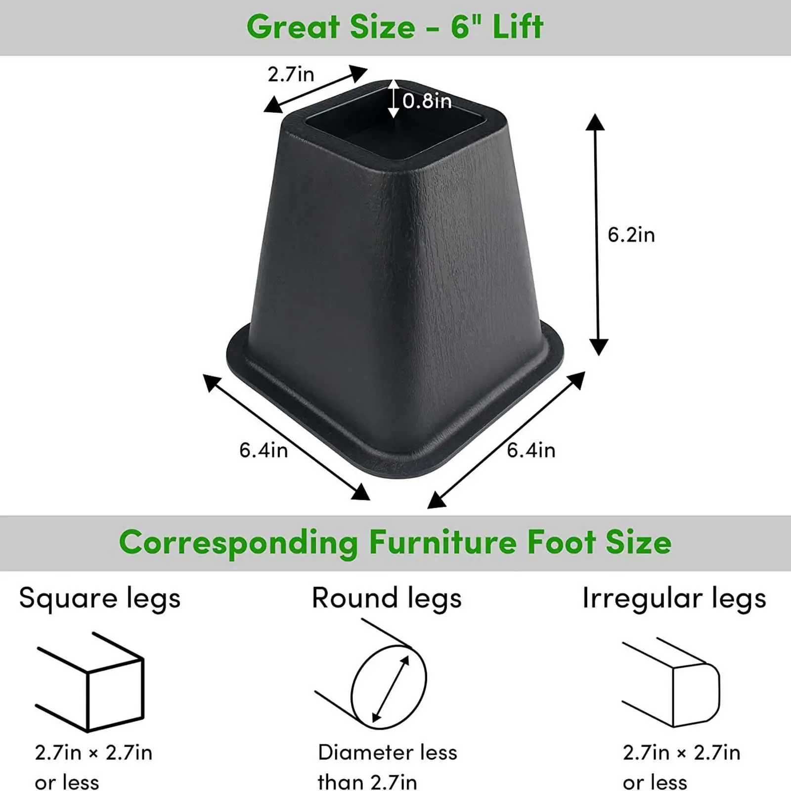 

Усиленные регулируемые по высоте подставки для мебели: ножки-увеличители для кроватей, диванов и кресел, складные, для дома