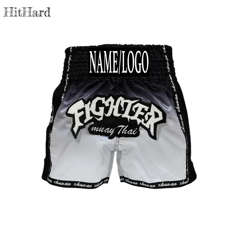الملاكمة التايلاندية السراويل شعار مخصص التايلاندية الملاكمة السراويل الرجال النساء الاطفال شخصية اسم جيوجيتسو MMA القتال كيك بوكسينغ التدريب السراويل #6
