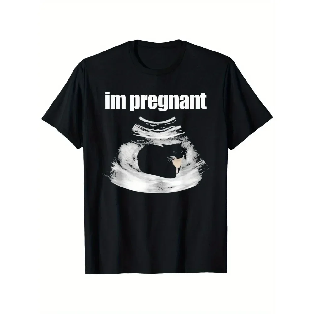 

Men'S Funny "I'm Pregnant" Graphic T-Shirt with Ultrasound Scan & Footprints - Humorous Gender Reveal Pregnancy Announcement