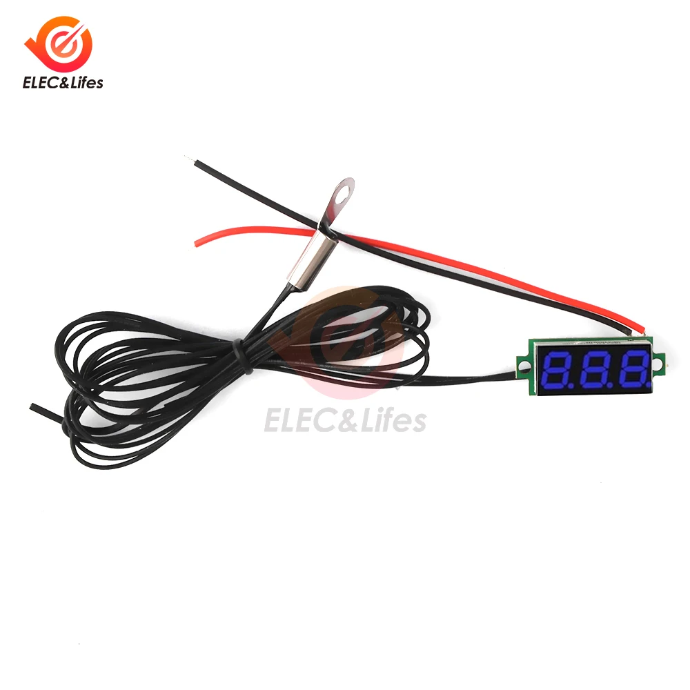 0,28 Zoll LED Digital anzeige Thermometer Temperatur sensor Detektor wasserdichte NTC Metalls onde DC 4-28V -50 ~ 210 ℃/-58 ~ 410 ° C