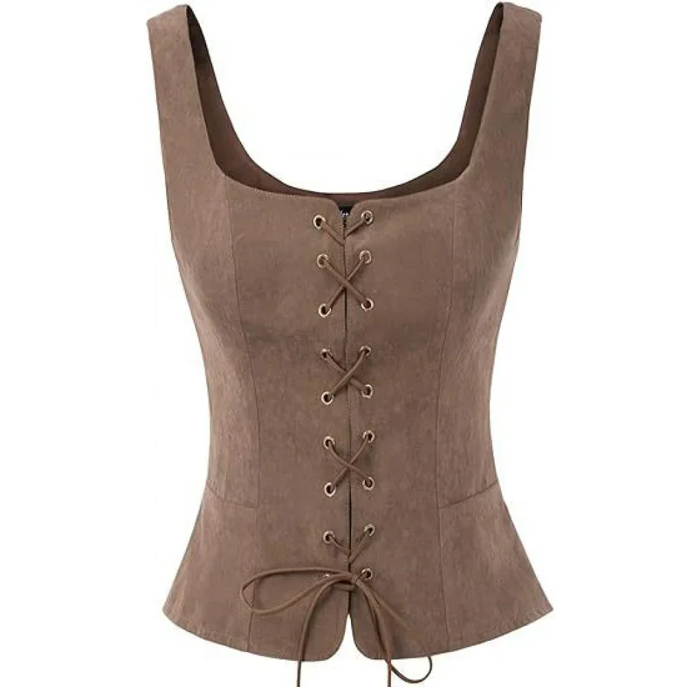 

Sexy Women Medieval Celtic Corset Top Lace Up Hunter Warrior Cosplay Costume Lady Waistcoat Renaissance Archer Pirate Vest