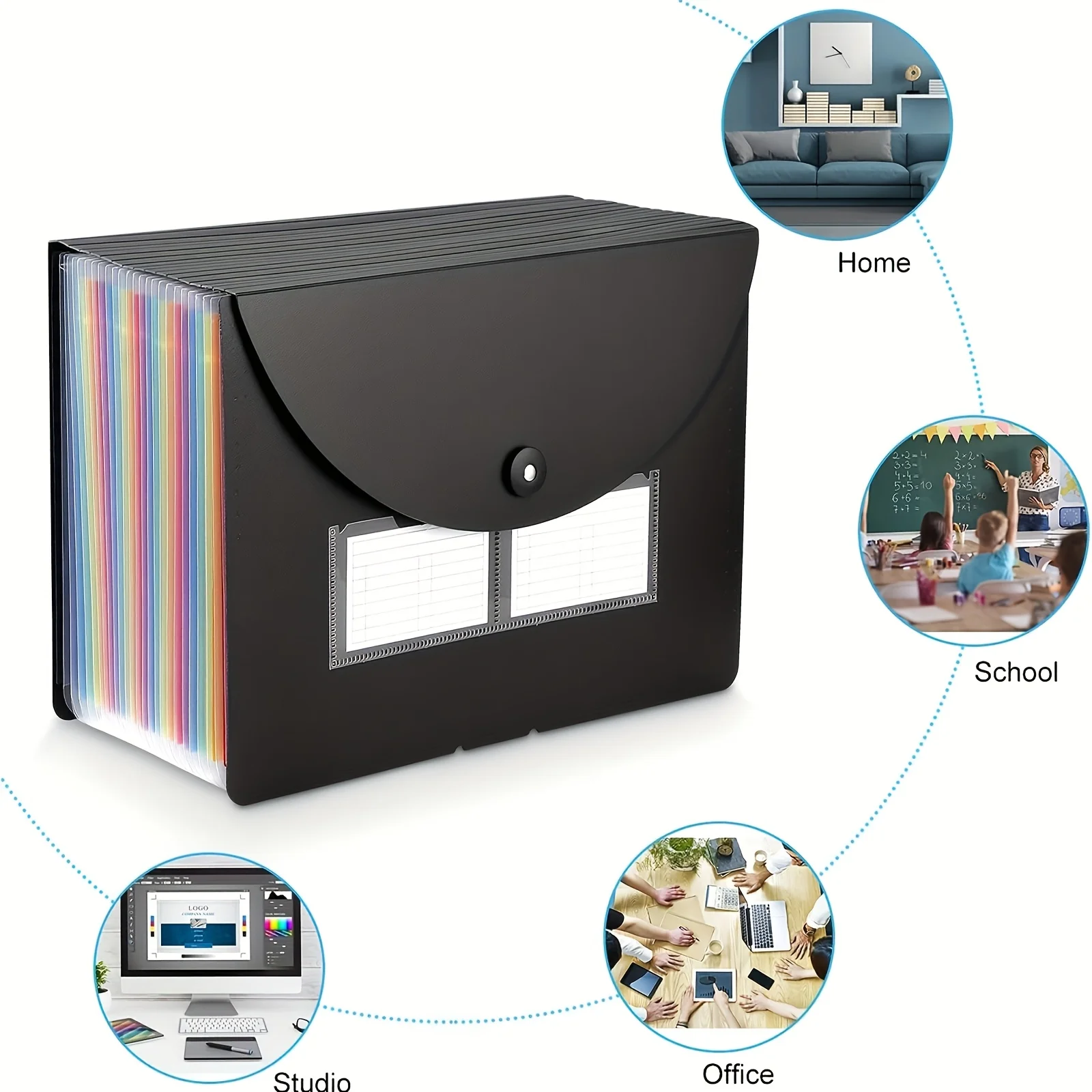 1pc Plastic Expandable File Organizer Folder Manager 25Pocket Document Receipt Manager Folder for School Home Office Accessories