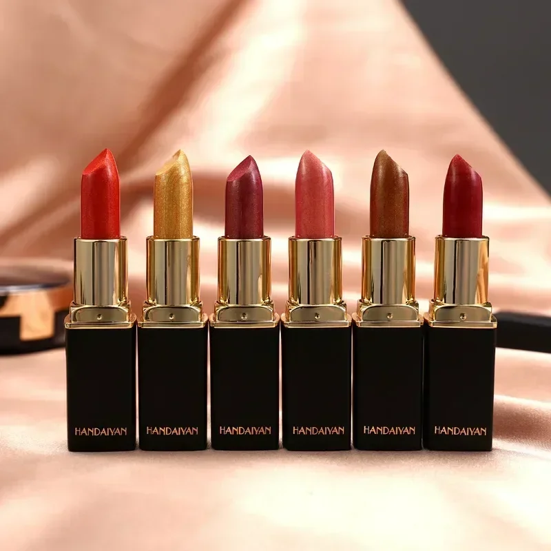 Lápiz labial líquido dorado brillante, lápiz labial con purpurina, taza antiadherente, Color sirena, resistente al agua, color rosa desnudo, cosmético, brillo de labios mate