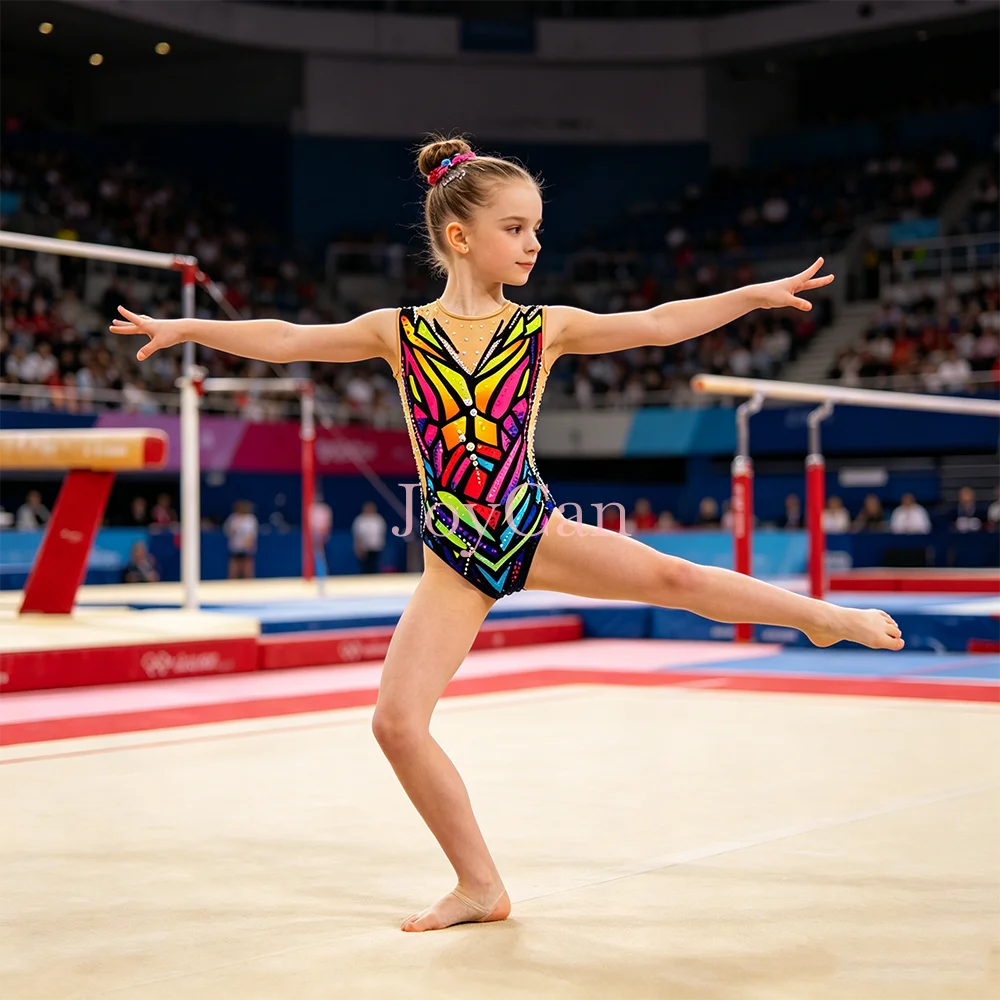 JoyCan White Swimming suits Girls Women Synchronized Swimming Wear for Competition  BD7051 view 4