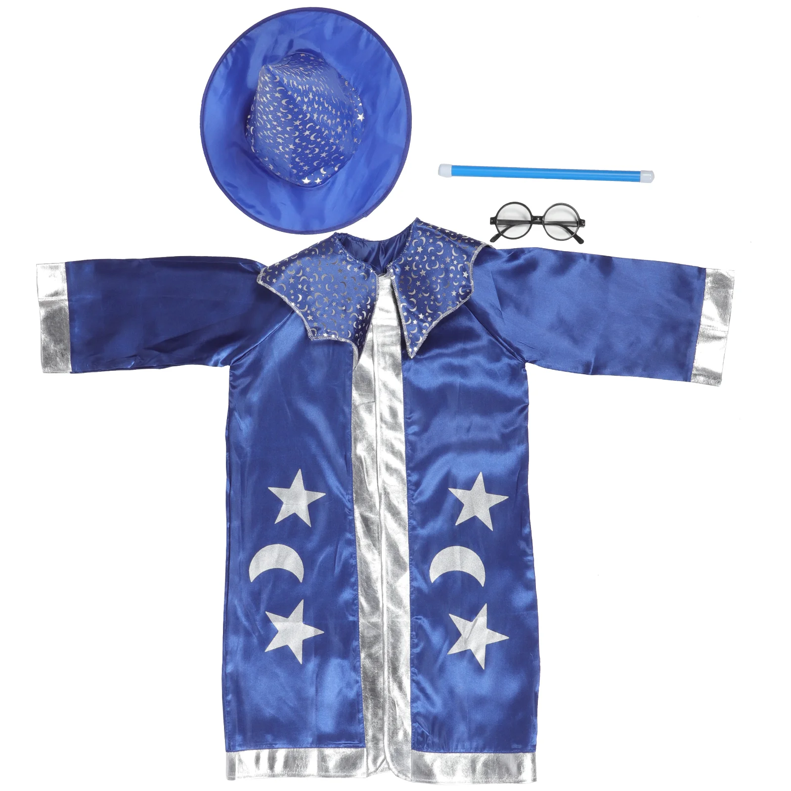 Halloween Cape with Hat Wizard Costume for Children Witch Magician Boy Kids Clothes