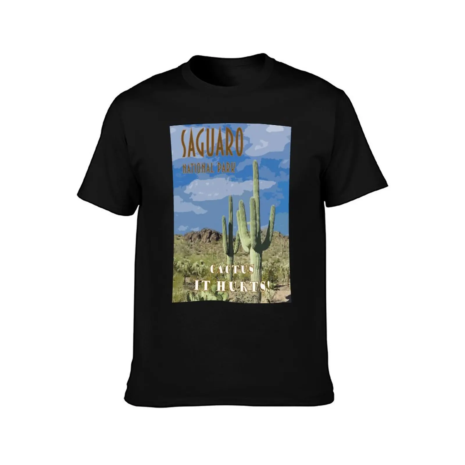 Saguaro National Park Funny Travel Poster T-Shirt Big Size Short Sleeve Casual Top
