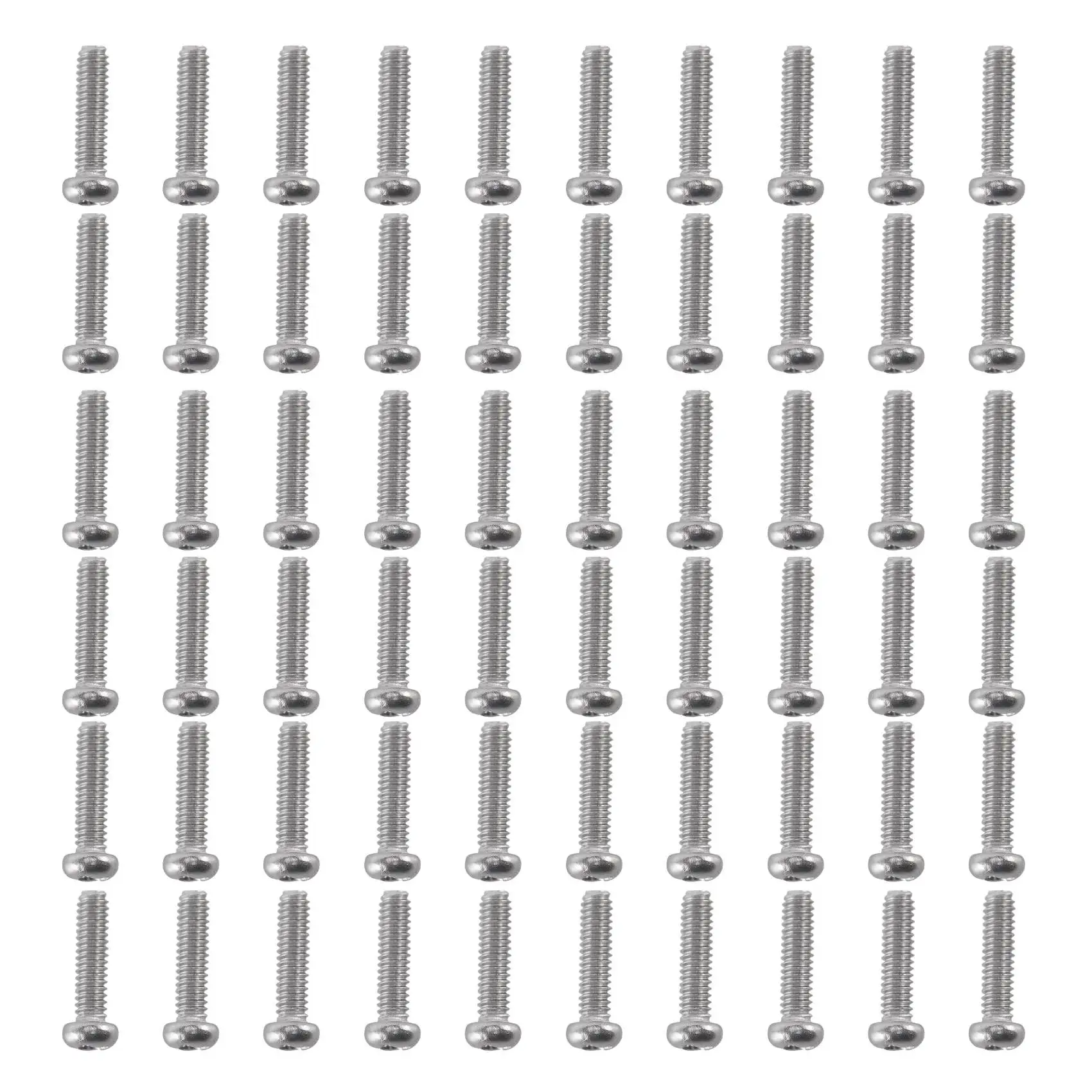 M2 x 8mm 304 Stainless Steel Pan Head Screws Bolt 60pcs