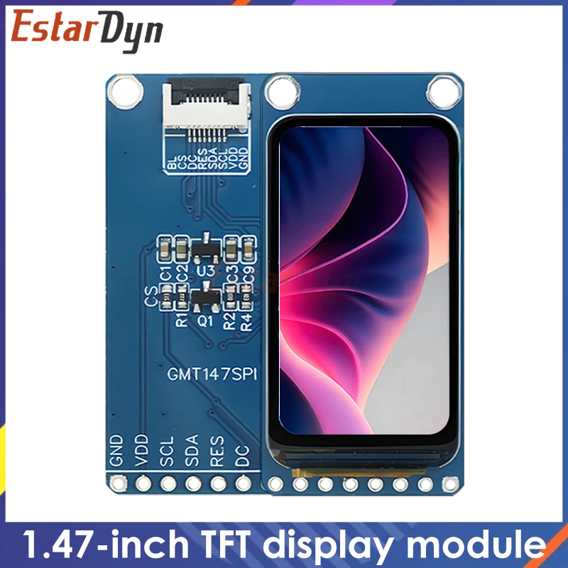 1.47-inch TFT LCD screen ST7789 small screen 172*320 display LCD full view angle SPI color screen