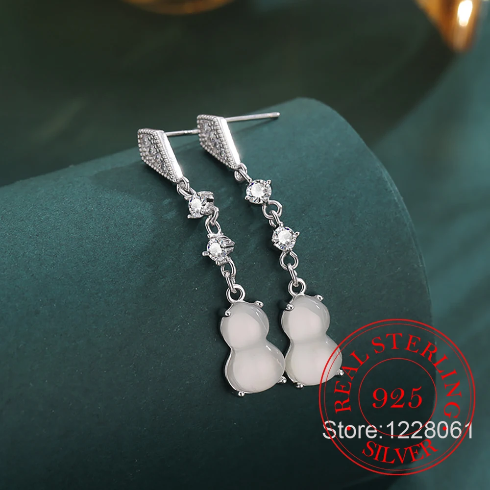 925 Sterling Silver Jewelry Long Tassel Guard Stud Earrings for Women Girls Party Jewelry For Girls Friend Gift