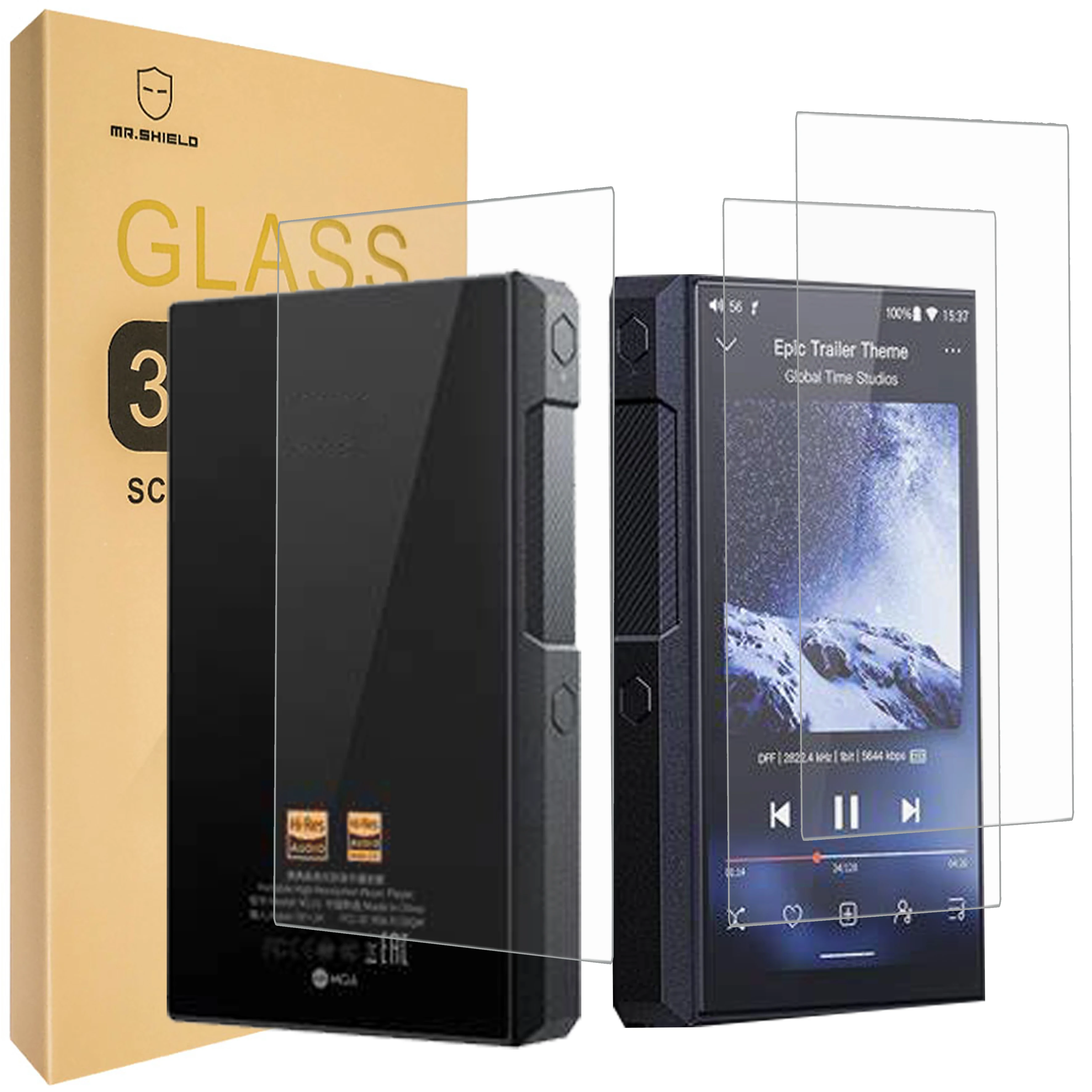 Mr.Shield Screen Protector For Fiio M11S [2X Front and 1X Back] [Tempered Glass] [Japan Glass with 9H Hardness] Screen Protector