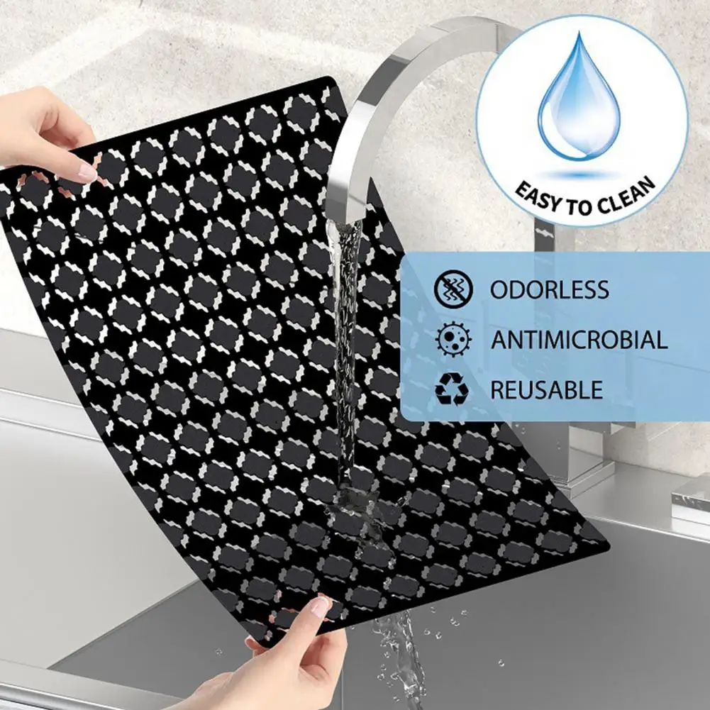 2Pcs 30x40CM Kitchen Sink Mat PVC Hollow Rhombus Rectangle Cuttable Ceramic Stainless Steel Sink Protector Draining Pad