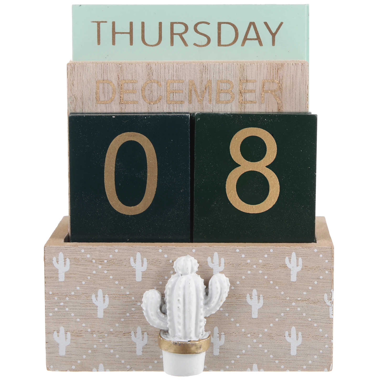 

Calendar Desk Perpetual Wooden Manually Rotate The Block Creative Month Date Display