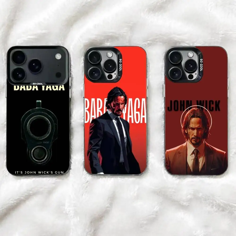 

Film J-John W-Wick B-Bab Phone Case For iPhone 17,16,15,14,13,12,11 Plus,Pro Max,XS,Colorful Silver Phone case Funda Cover