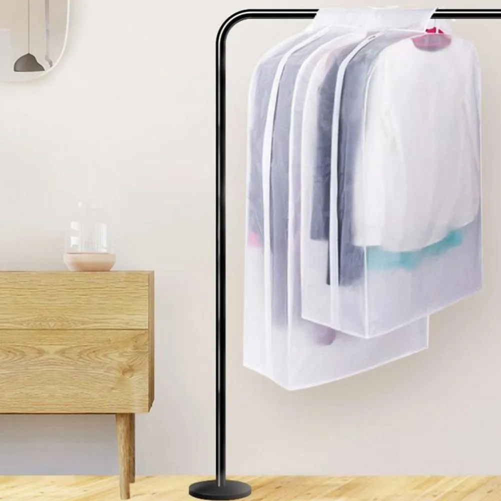 

2Pcs Clothes Dust Cover Peva Waterproof Garment Bag Transparent Dress Suit Coat Storage Organizer for Home Wardrobe