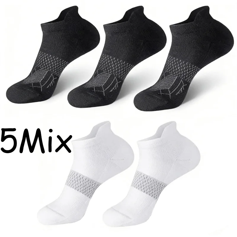

5 pairs of Tier arch support low cut breathable sports socks are essential for men women's daily running with durable lifestyle