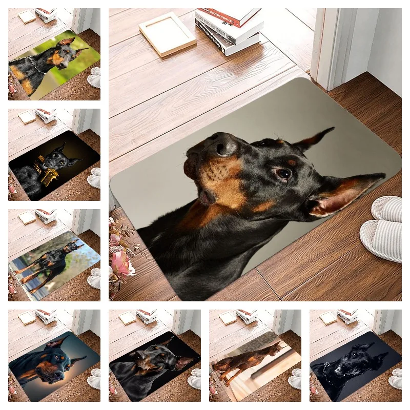 Dobermann-Druck, rutschfest, kleiner Teppich, wasserdicht, leicht zu reinigen, Bodenmatte für den Innen- und Außenbereich, langlebige Heimdekoration, modische Schönheit
