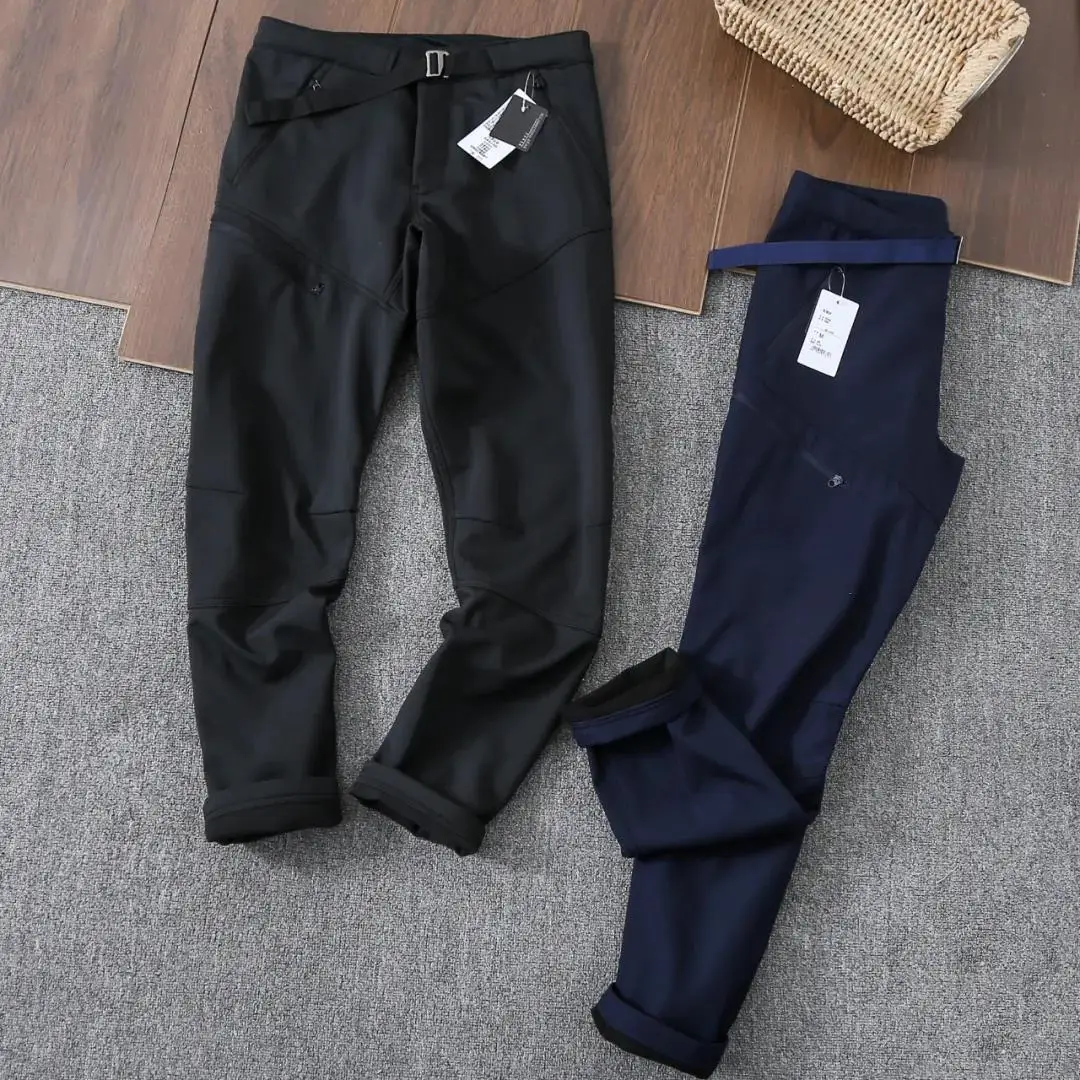 

Outdoor Soft ell Tech Cosite Fabric Windproof Breathable Water Resistant Fce Lined Warm Men's Casual Pants
