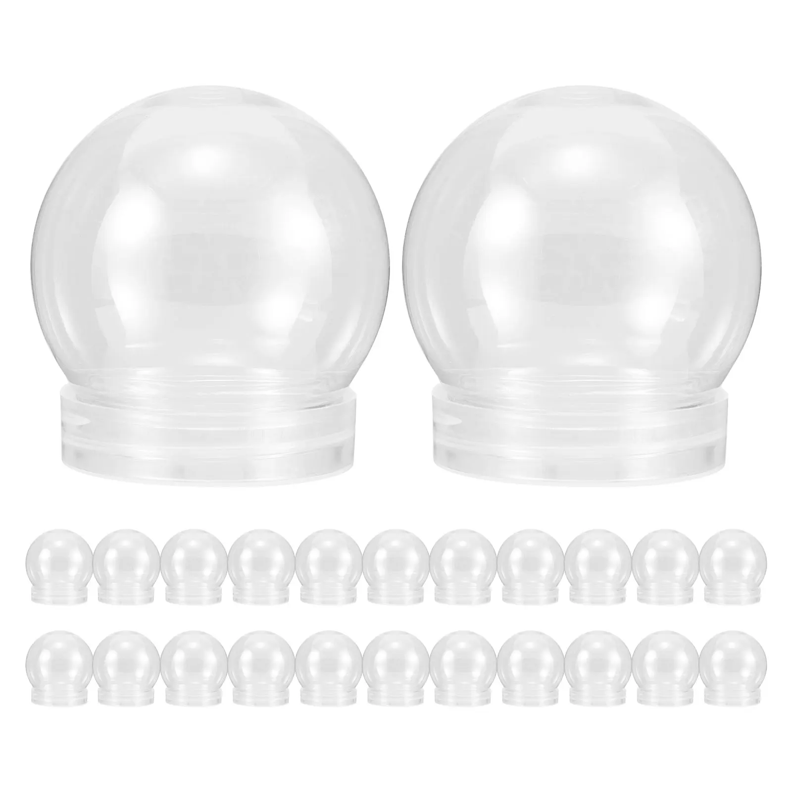 

24Pcs Clear Snow Globe Plastic Water Globes Fillable DIY Craft Jars for Christmas Snow Globes Holiday Party Favors