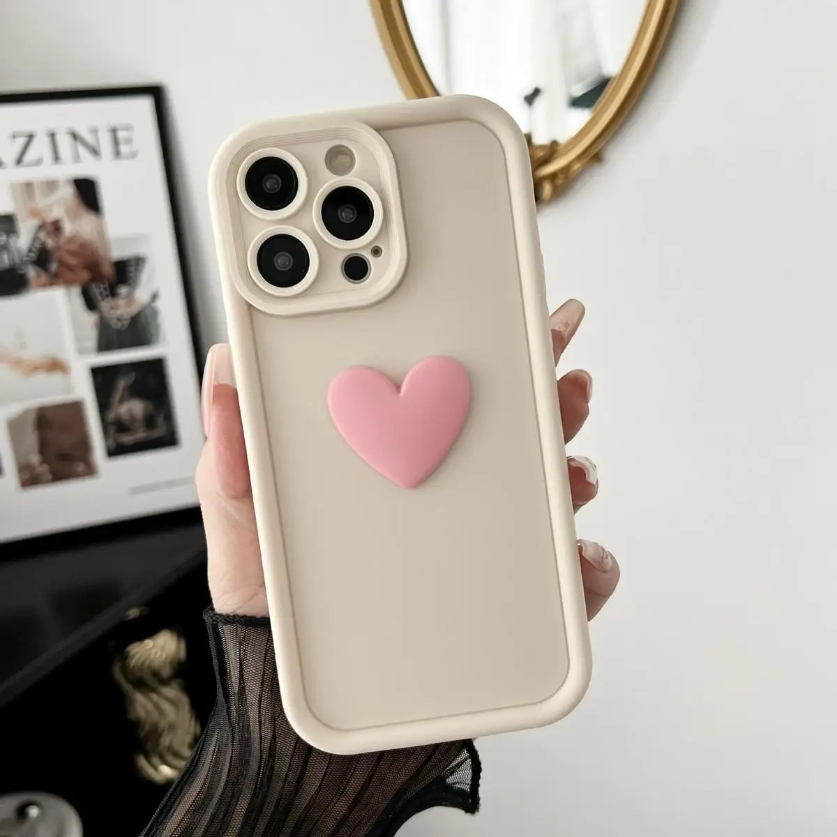 Korean style Cute Pure Color Love Heart Phone Case For Motorola G54 G53 G9Play G14 G24 G30 G20 G10  Soft Slicone Back Cover