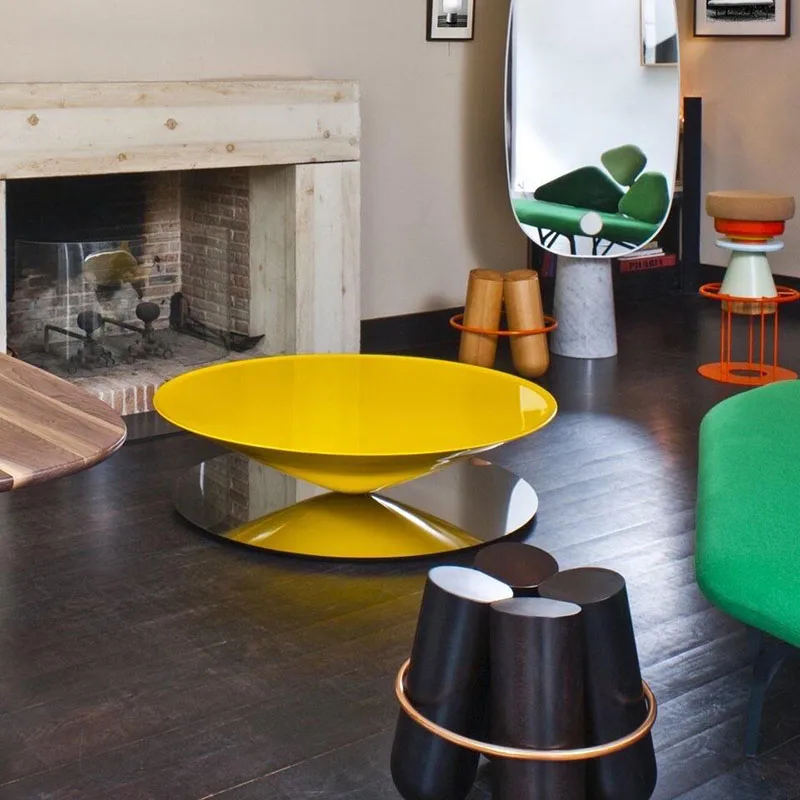 Modern Minimalist Coffee Table Decoration Aesthetic Round Clear Simple Side Table Unique Transform Couchtisch Salon Furniture