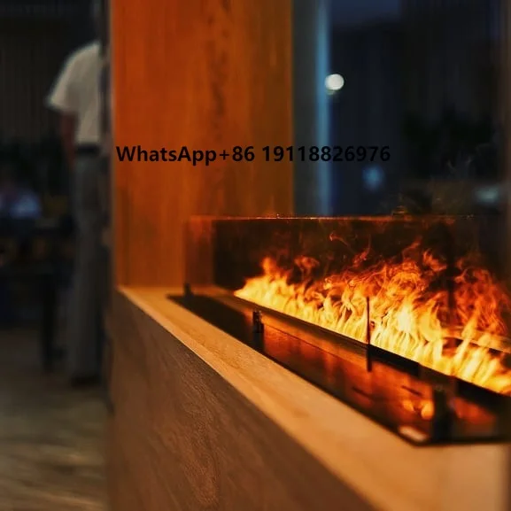 

Customized High Quality Indoor Steam Water Fireplace with Wood Burner Decor No Heating Electric Water Vapor Fireplace Humidifier