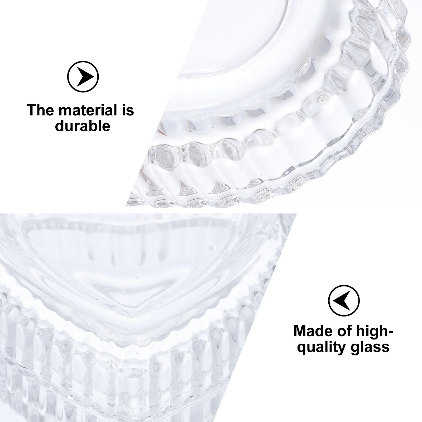 

Jewelry Storage Box Love Heart Shaped Glass Embossed Retro Modern Design for Home Office Decor Embossed Glass Jar