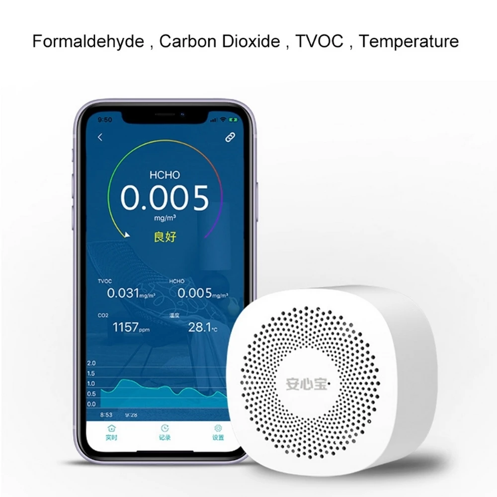 Tester jakości powietrza czujnik toc HCHO CO2 detektor jakości powietrza z funkcją aplikacji Monitor temperatury analizator gazów