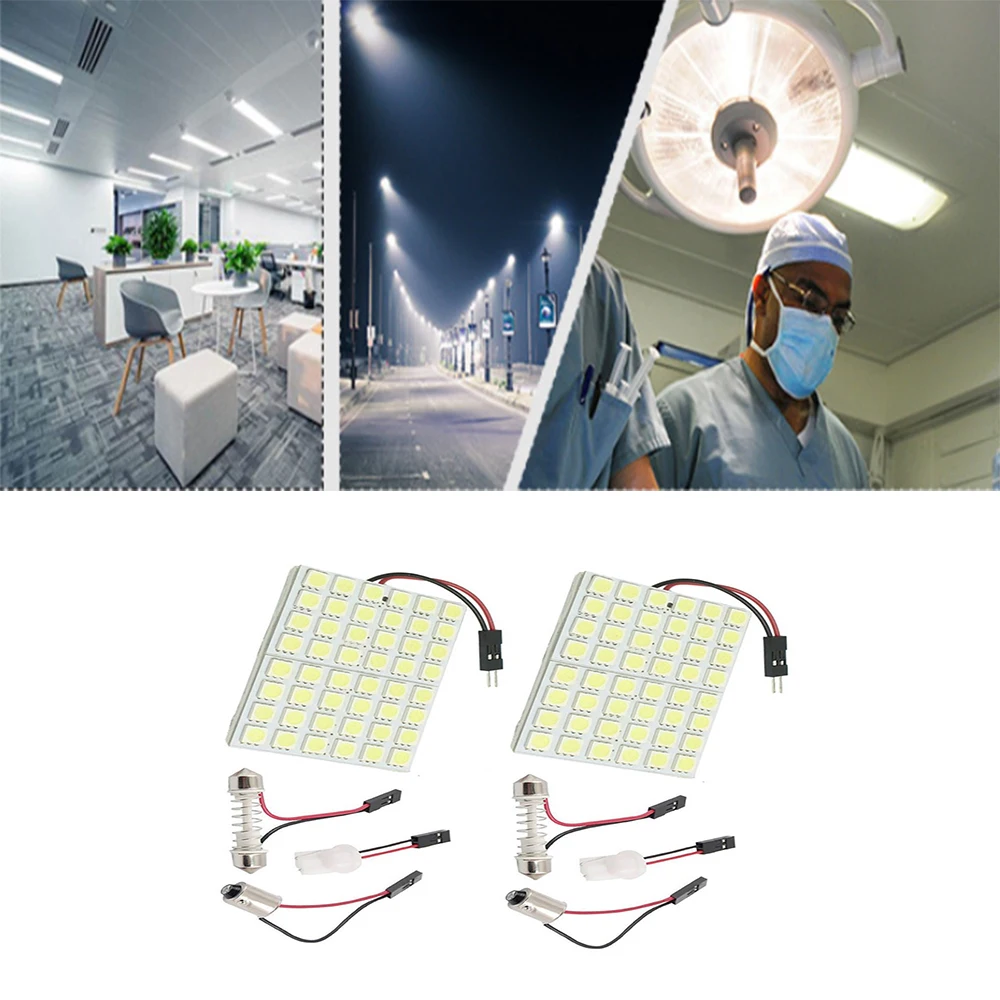 

8pcs LED Lighting Panel 48SMD Board Lamp 7000K LED Auto Panel light Car Reading Dome Trunk lamp bulb