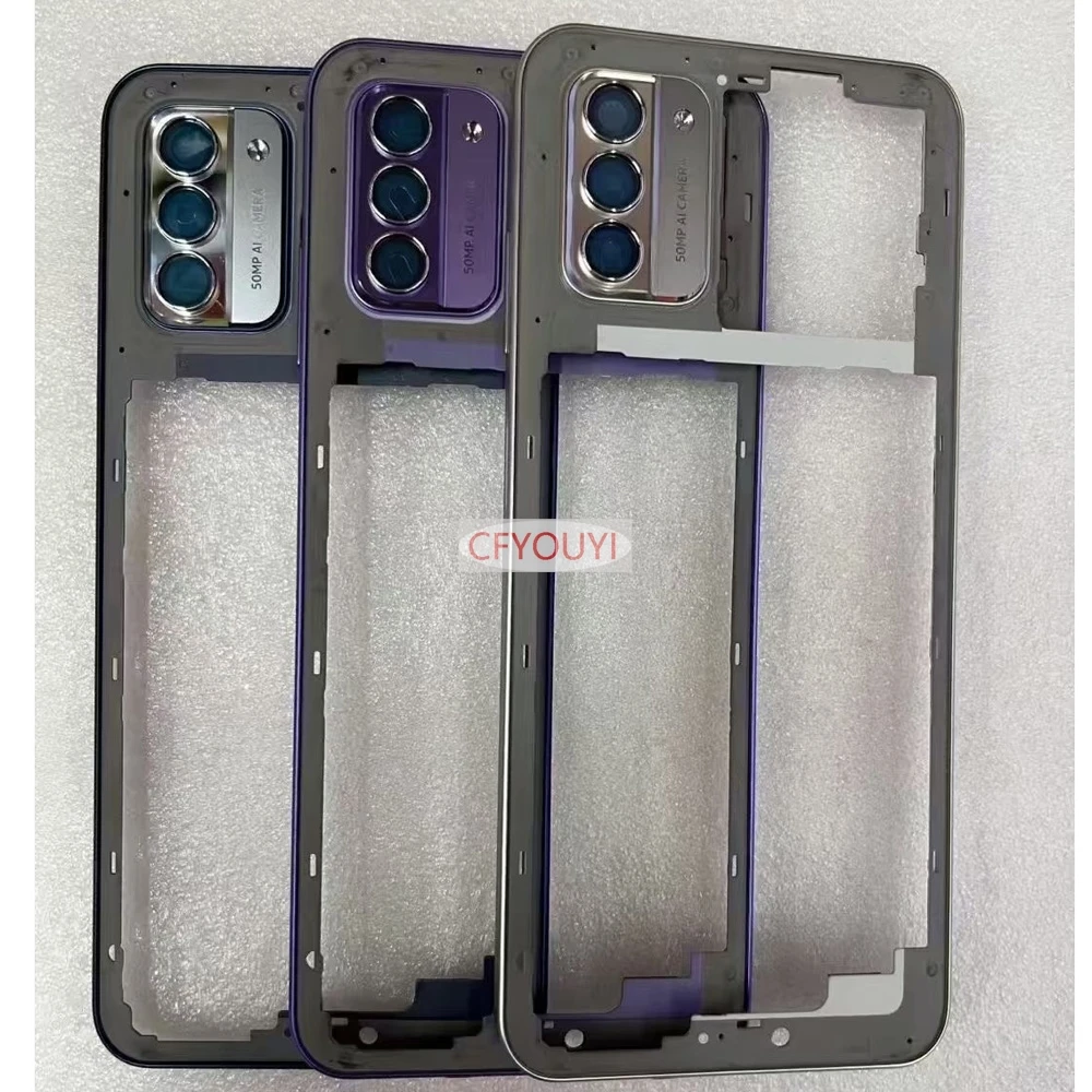 For Nokia G42 Back Housing Frame Housing Middle Frame Plate Case With Back Rear Camera Lens Repair Parts