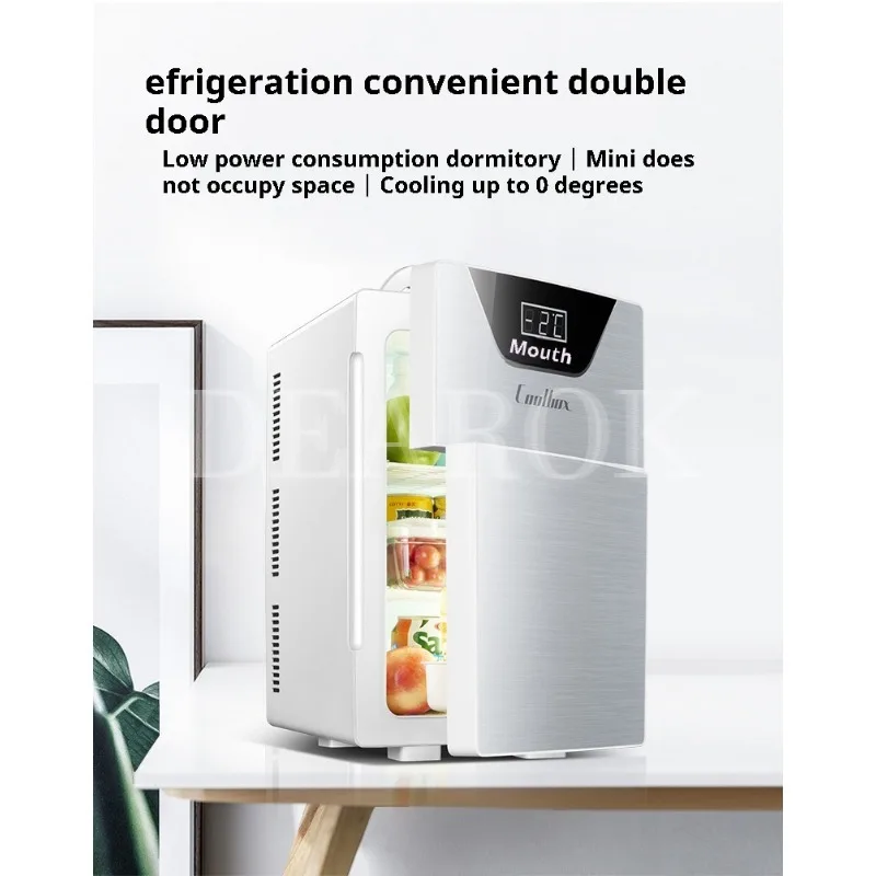 Nevera eléctrica de doble puerta para el hogar, refrigerador de cocina de 20L, Frigobar, pequeño y frío