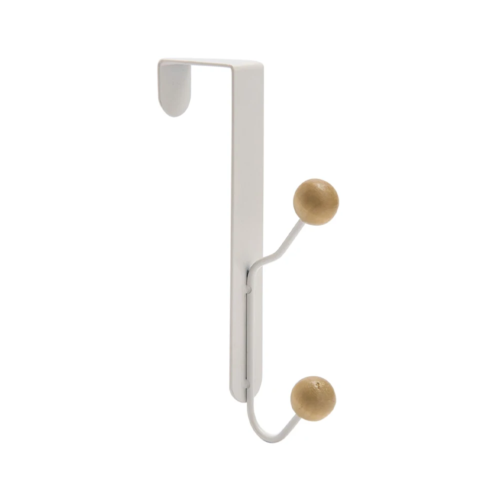 Over The Door Hooks Sturdy Metal Over Door Wooden Hooks Organizer Rack for Hanging Coats Hats Robes Towels