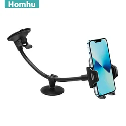 Homhu Windshield Car Phone Mount Universal Cell Phone Holder Stand Long Arm Holder for IPhone 11 12 13 Pro Xs Max Xiaomi Huawei