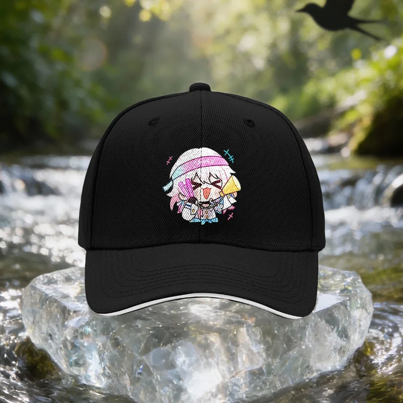 Happy Cheering Facial Expression Sandwich Baseball Cap Unisex Easy Lightweight Adjustable Outdoor Sun Hat Ideal Gift for Travel