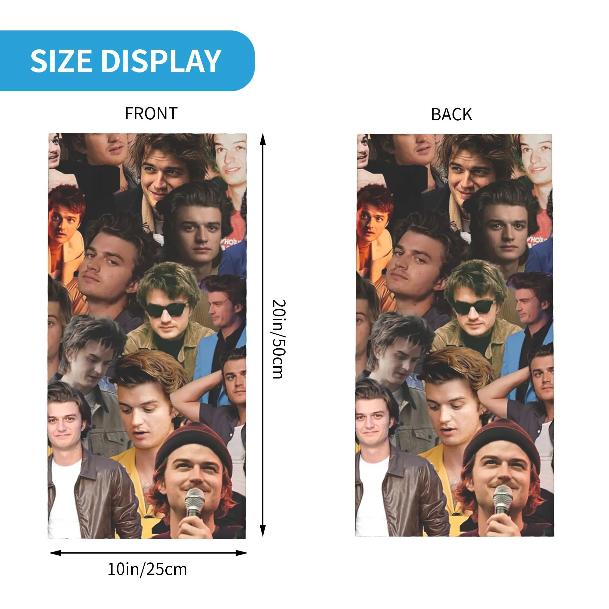 Joseph Keery Photo Collage Bandana Neck Cover Printed Wrap Scarf Cycling Scarf Hiking Fishing For Men Women Adult Breathable